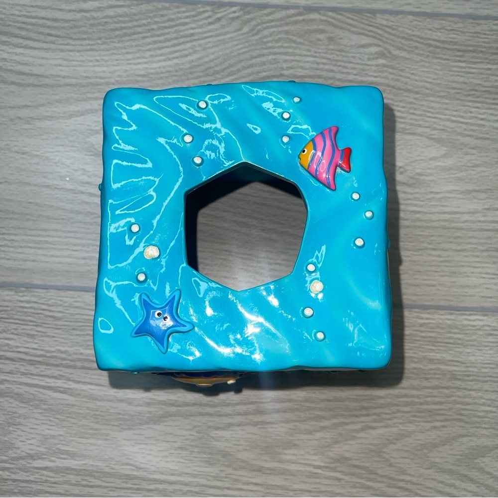 SKL Under Water Ocean Sea Creatures Blue Tissue Box Holder Kids Bathroom - Picture 2 of 10